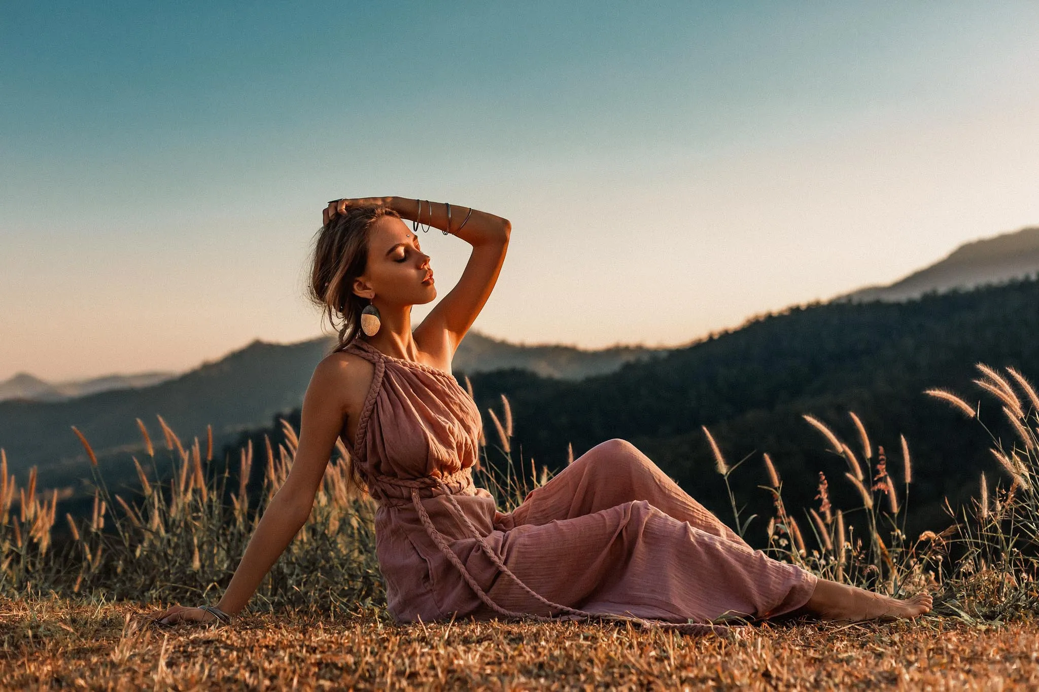 Jumpsuit Dress • Braided Romper • Overalls Women • Dusty Pink Jumpsuit