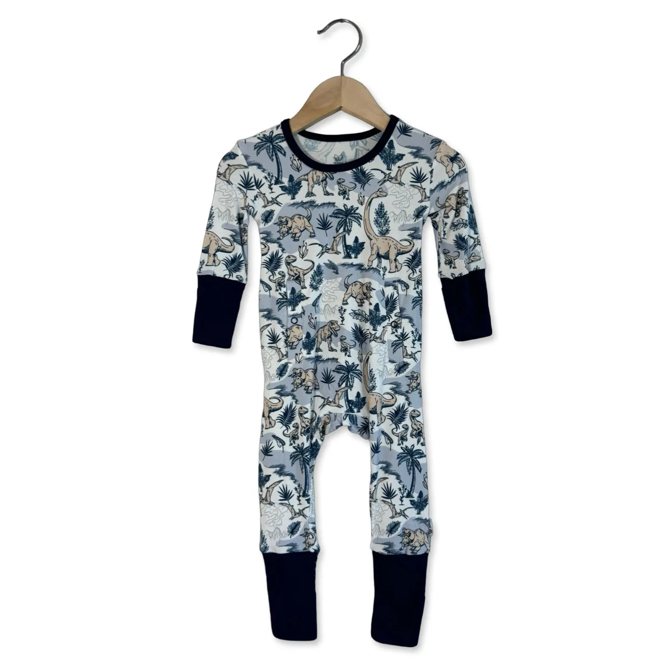 Jurassic Jungle Adaptive Tube Access Mini Ribbed Day to Night Romper