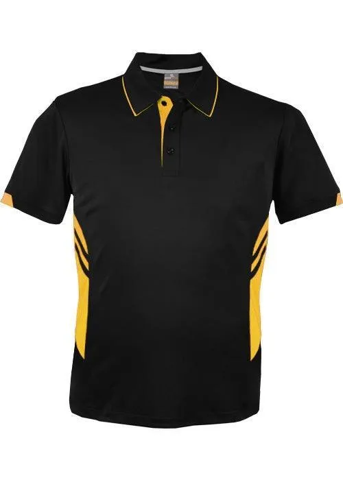 Kids Tasman Polo Black/Gold