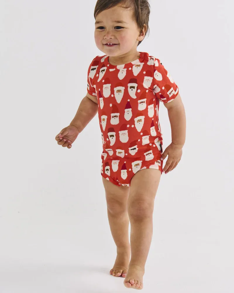 Kip & Co Red Organic Short Sleeve Romper- HoHoHo