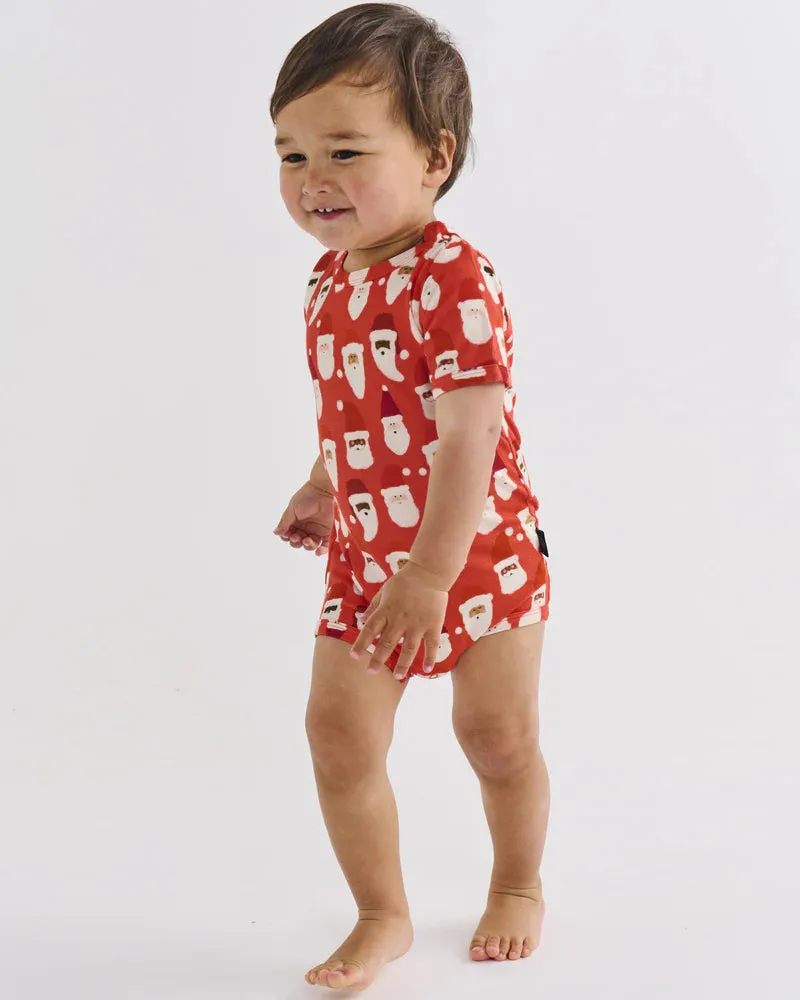 Kip & Co Red Organic Short Sleeve Romper- HoHoHo