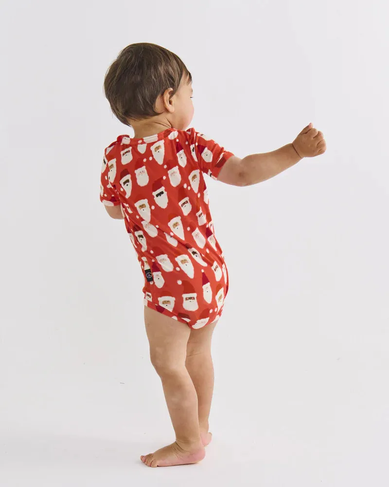 Kip & Co Red Organic Short Sleeve Romper- HoHoHo