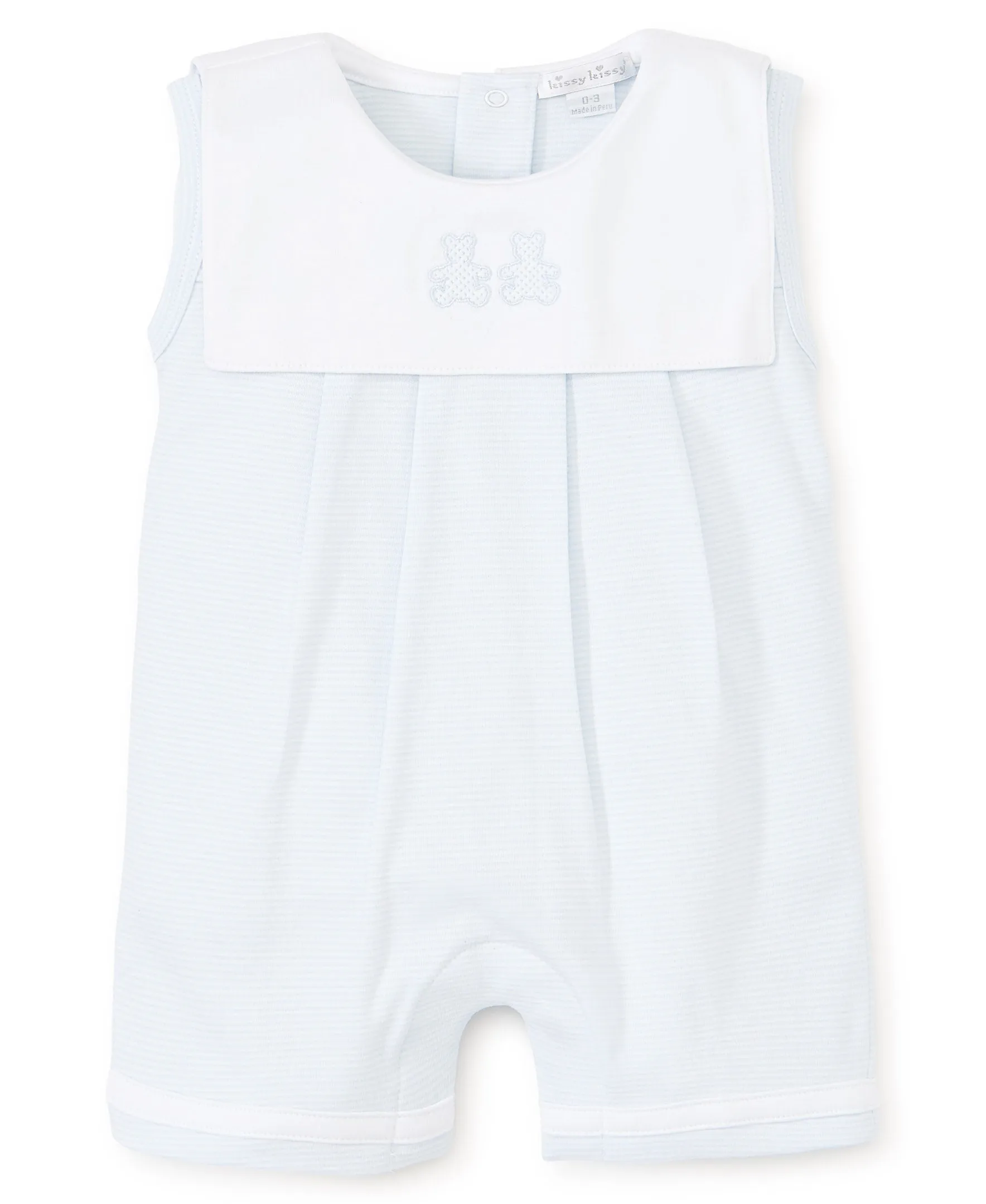 Kissy Kissy Pima Cotton Bear Cubs Playsuit, Blue