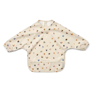 Liewood Merle Cape Bib with sleeves | Alphabet /Sandy