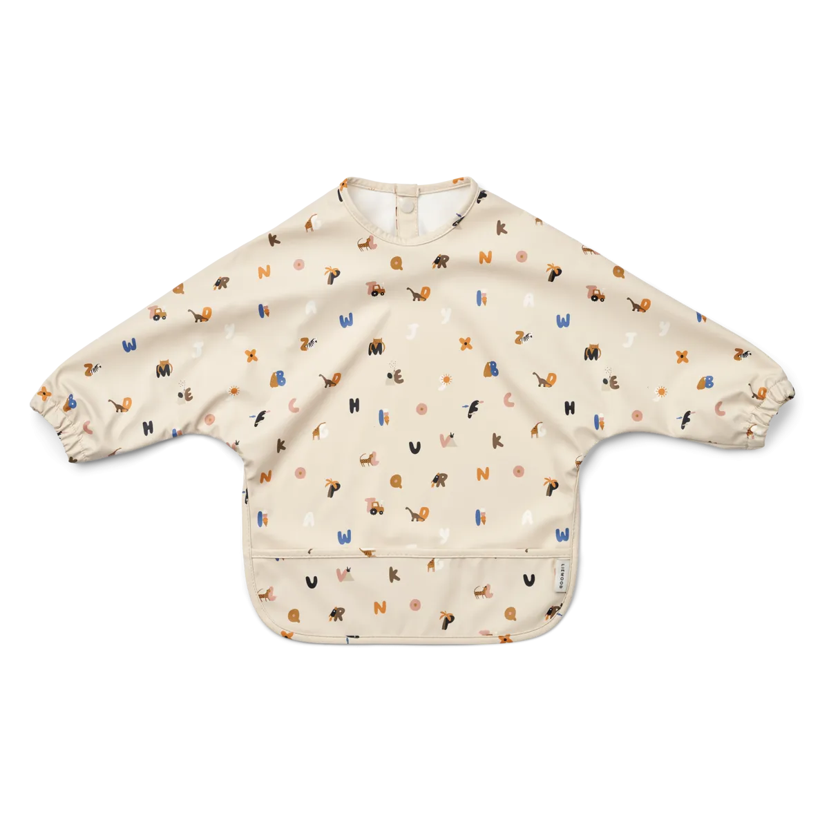 Liewood Merle Cape Bib with sleeves | Alphabet /Sandy