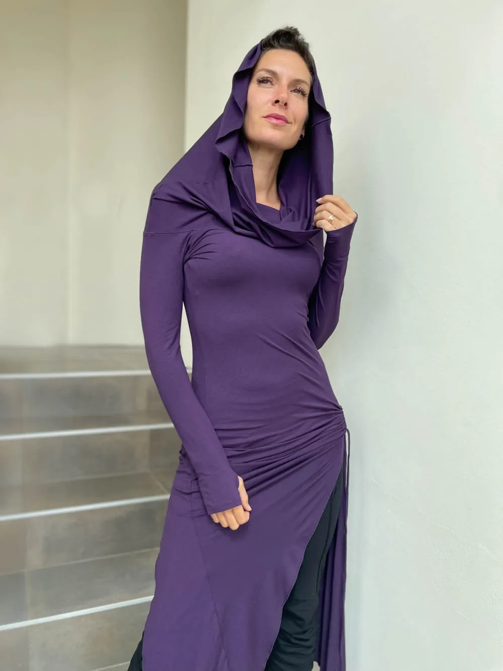 Long Sleeve Cowl Ruched Tunic