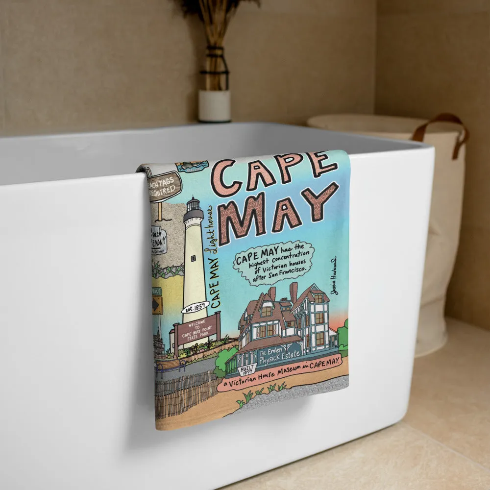 Map of Cape May, NJ Beach Towel