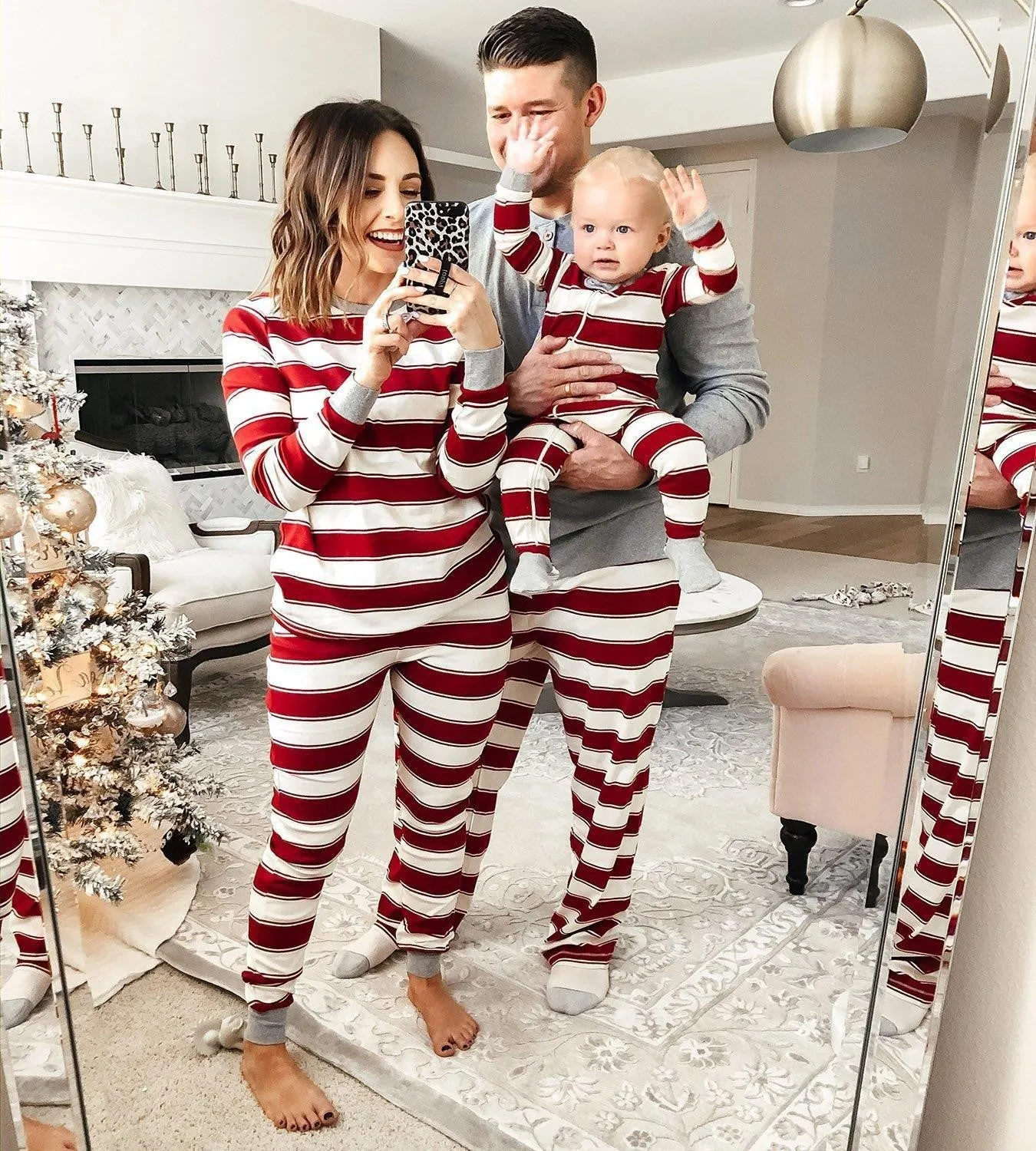 Matching Family Cotton Stripe Christmas PJ's