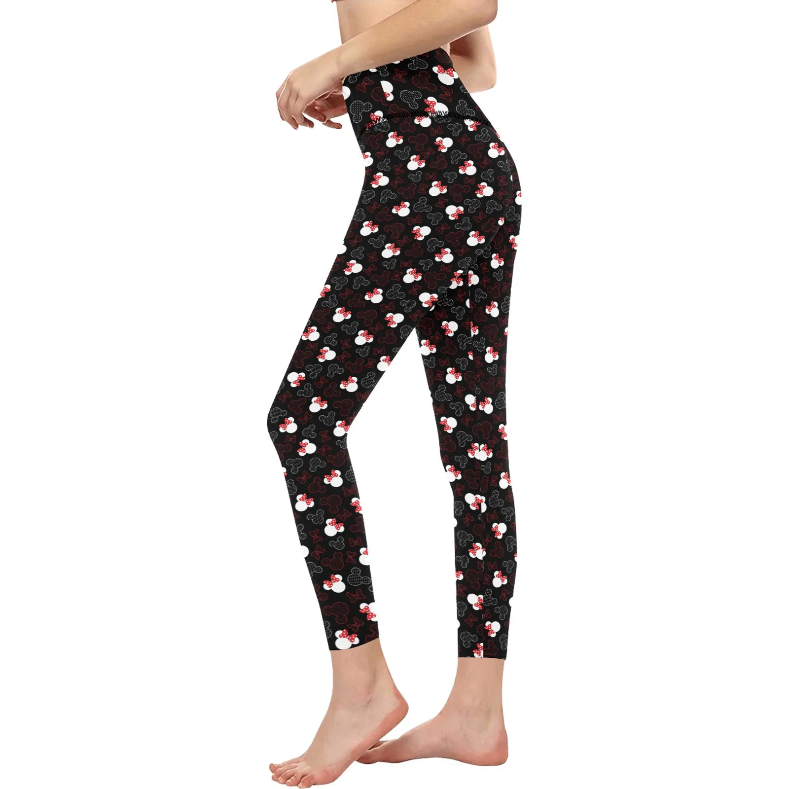 Mickey And Minnie Dots Women's Athletic Leggings