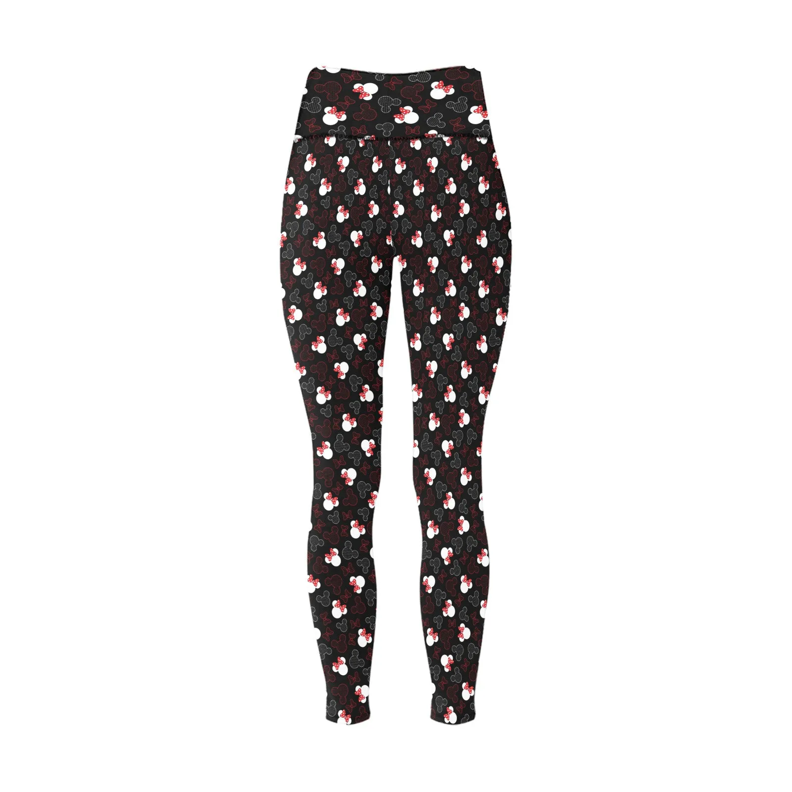 Mickey And Minnie Dots Women's Athletic Leggings