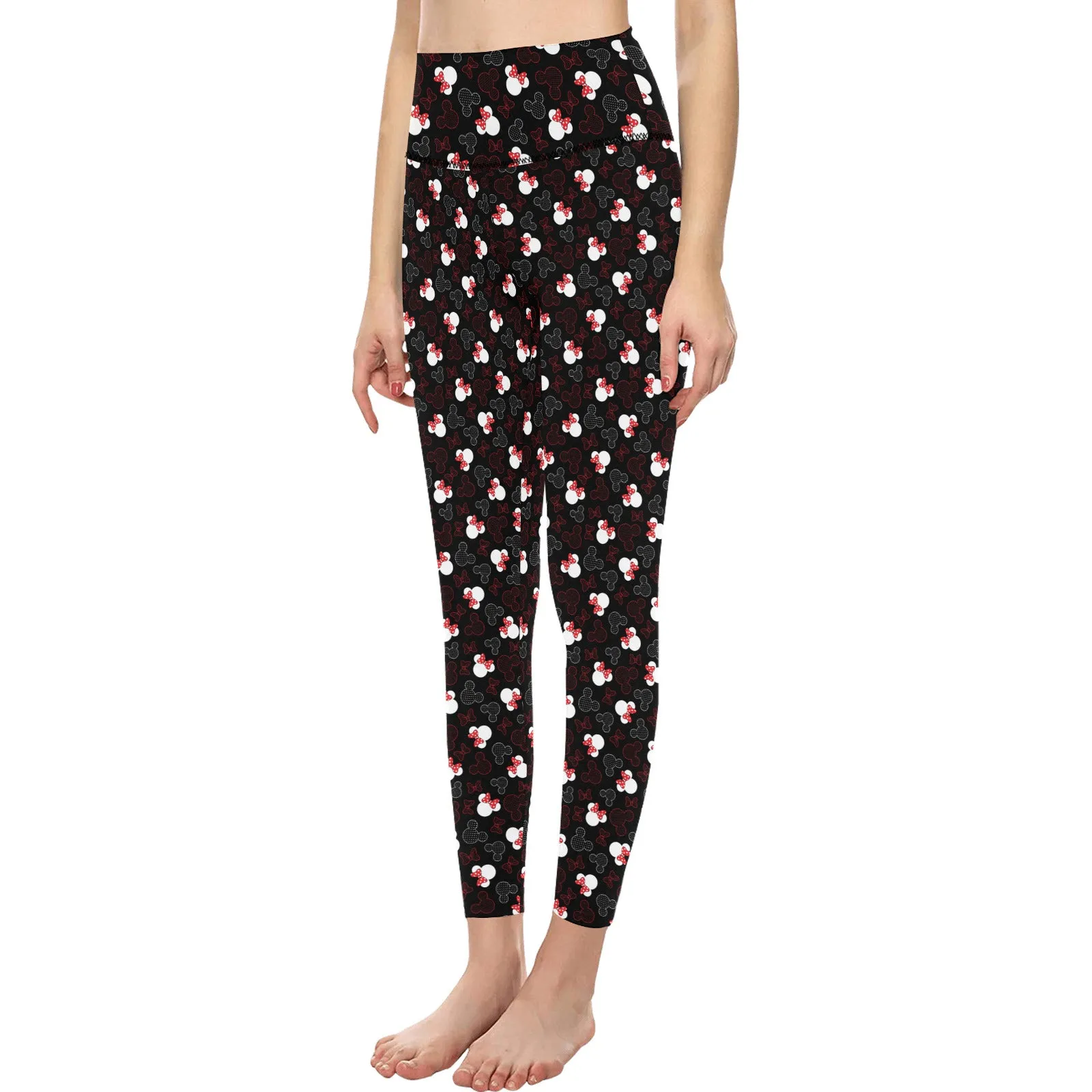 Mickey And Minnie Dots Women's Athletic Leggings