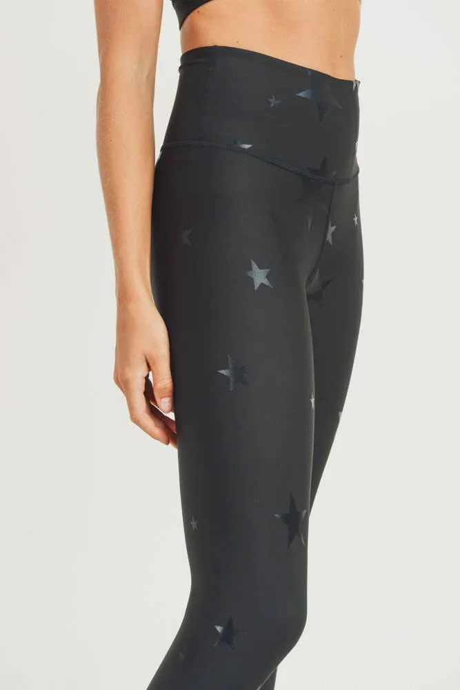 Mono B Black Star Foil Highwaist Leggings