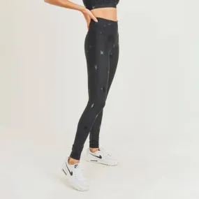 Mono B Black Star Foil Highwaist Leggings