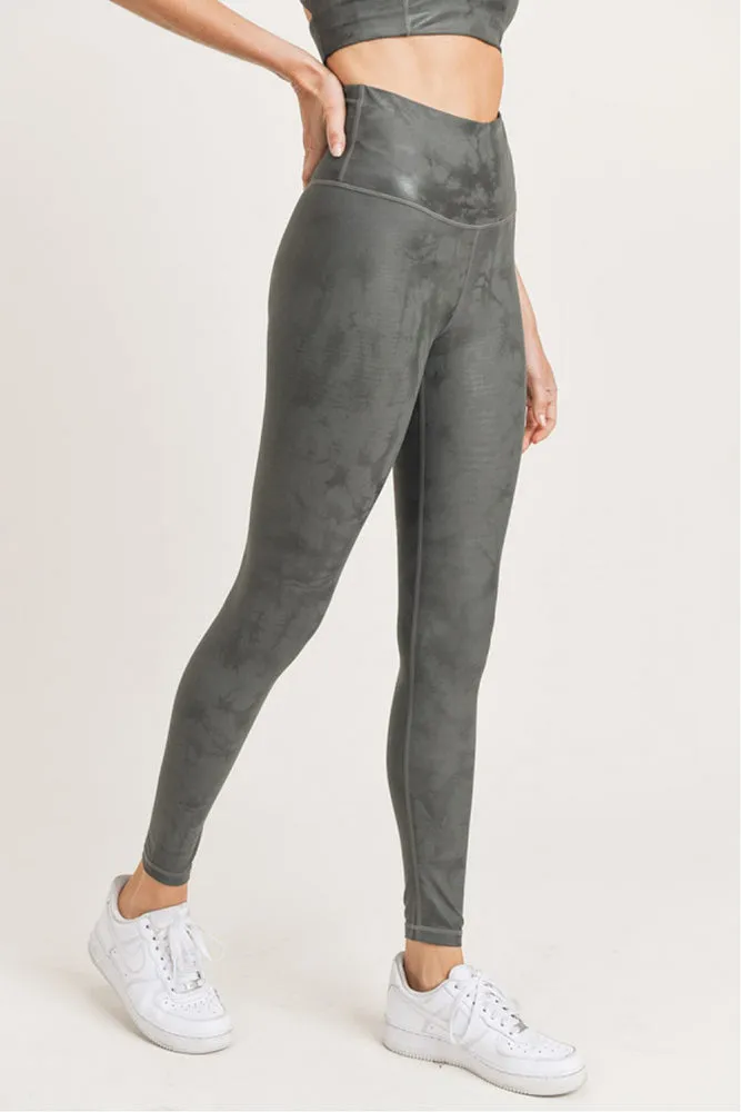 Mono B Overlay Metallic Foil Print Highwaist Leggings