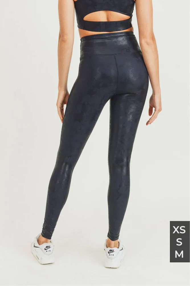 Mono B Overlay Metallic Foil Print Highwaist Leggings