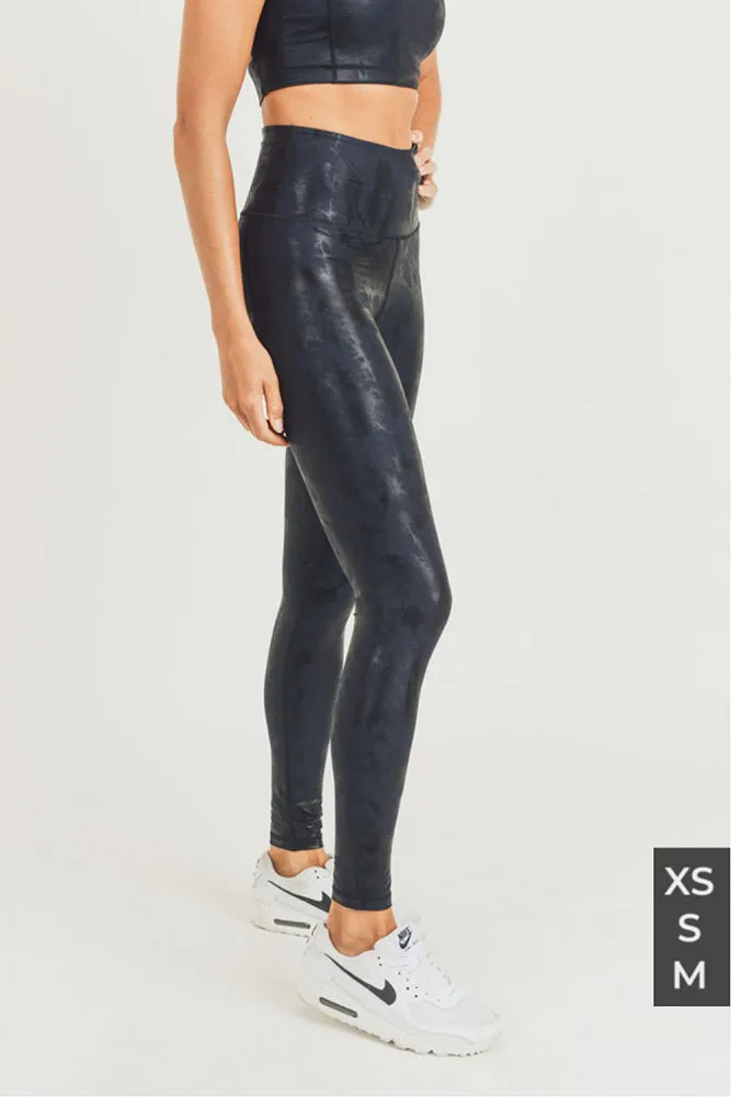 Mono B Overlay Metallic Foil Print Highwaist Leggings