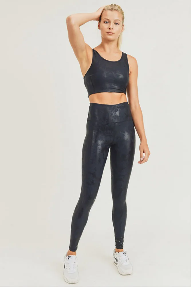 Mono B Overlay Metallic Foil Print Highwaist Leggings