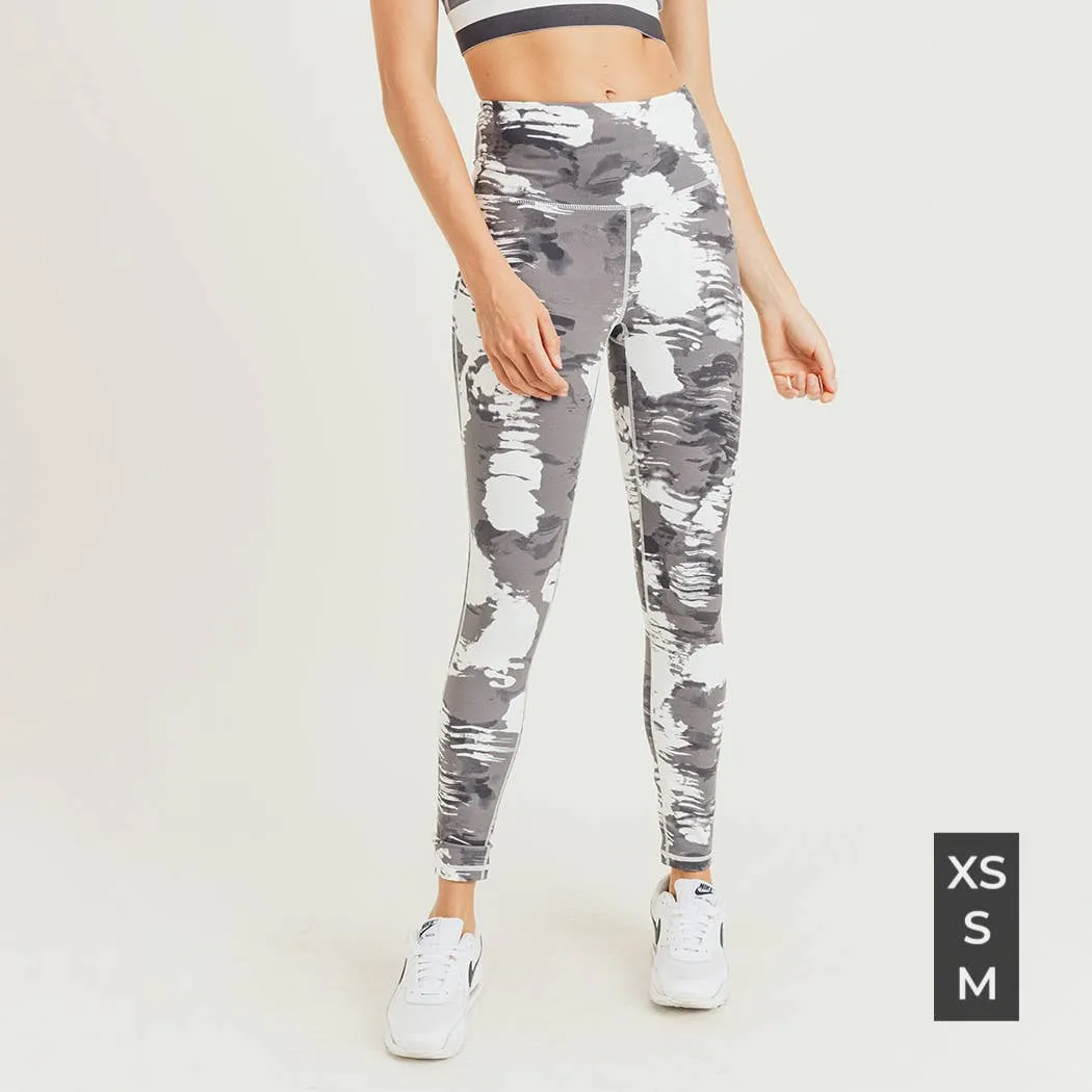 Mono B White Clouds Print Highwaist Leggings