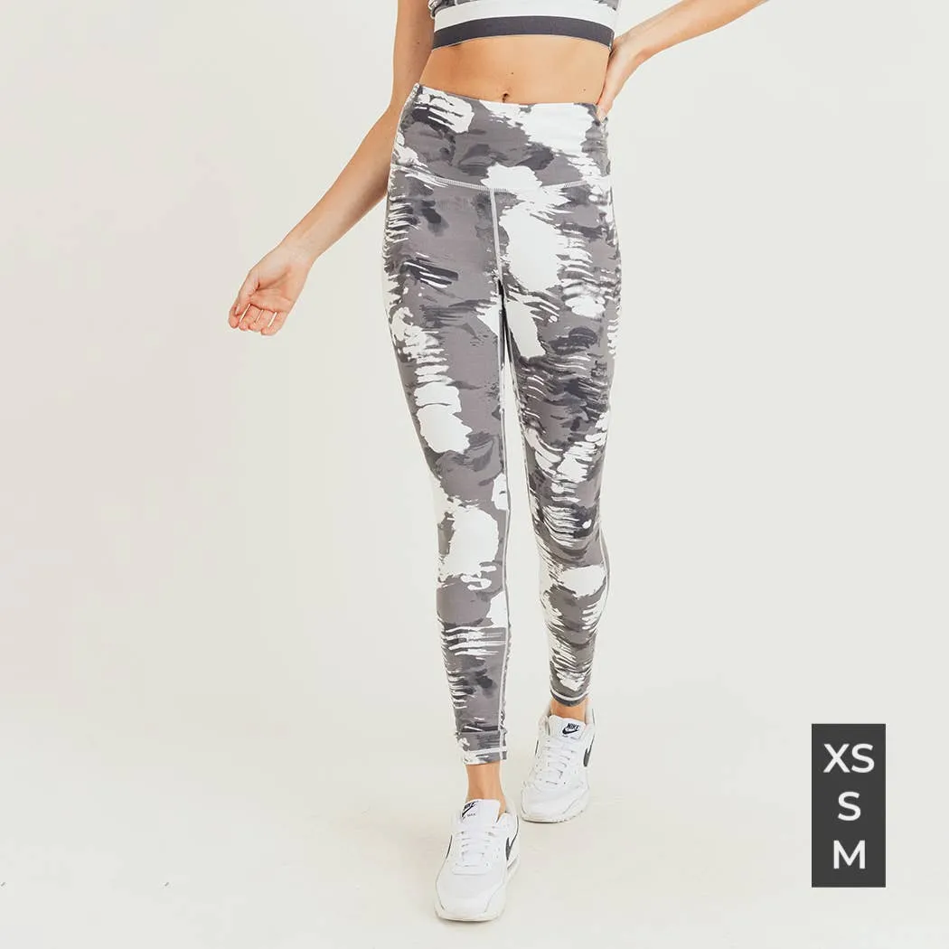 Mono B White Clouds Print Highwaist Leggings