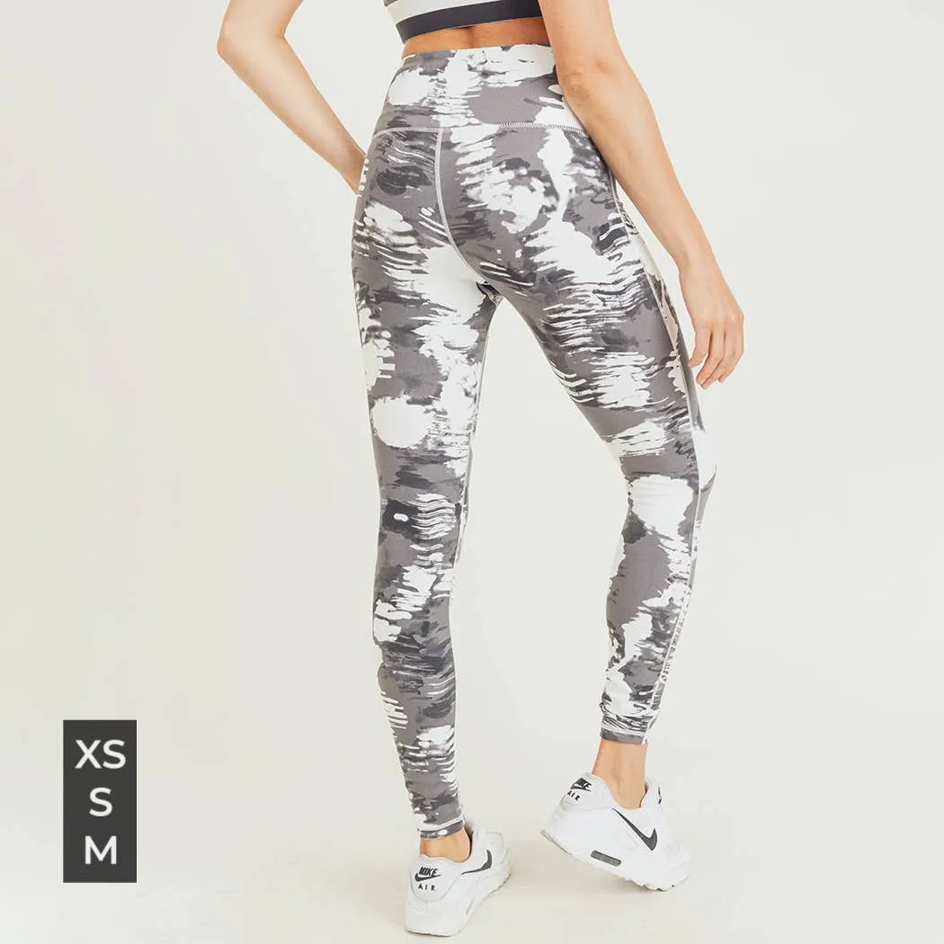 Mono B White Clouds Print Highwaist Leggings