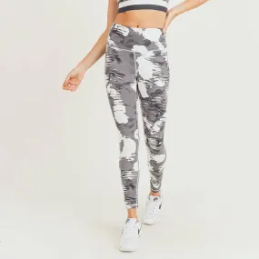 Mono B White Clouds Print Highwaist Leggings