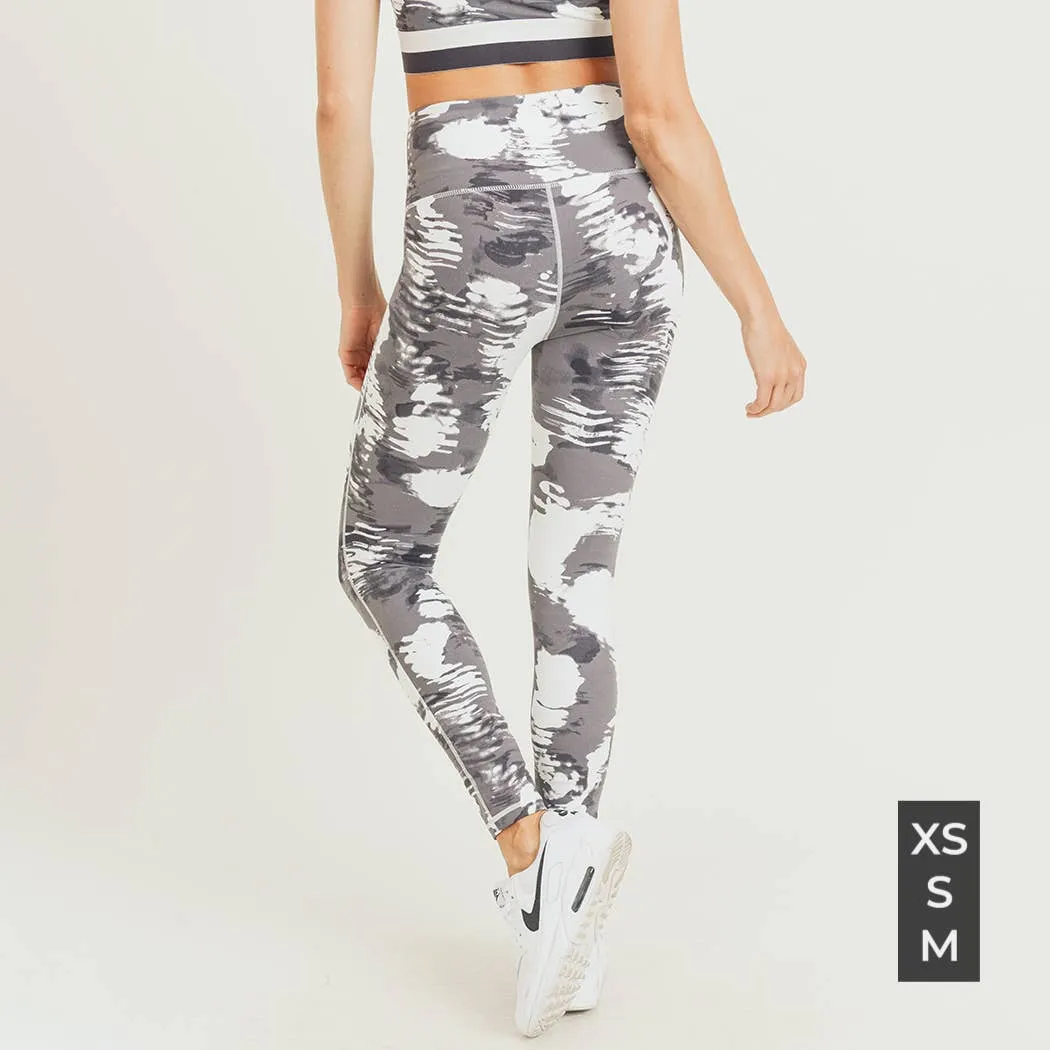 Mono B White Clouds Print Highwaist Leggings