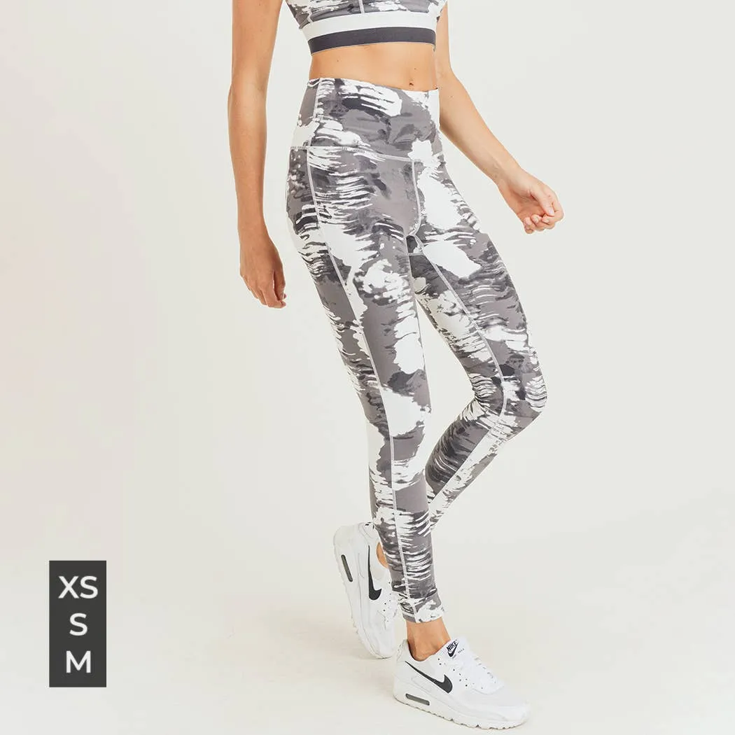 Mono B White Clouds Print Highwaist Leggings