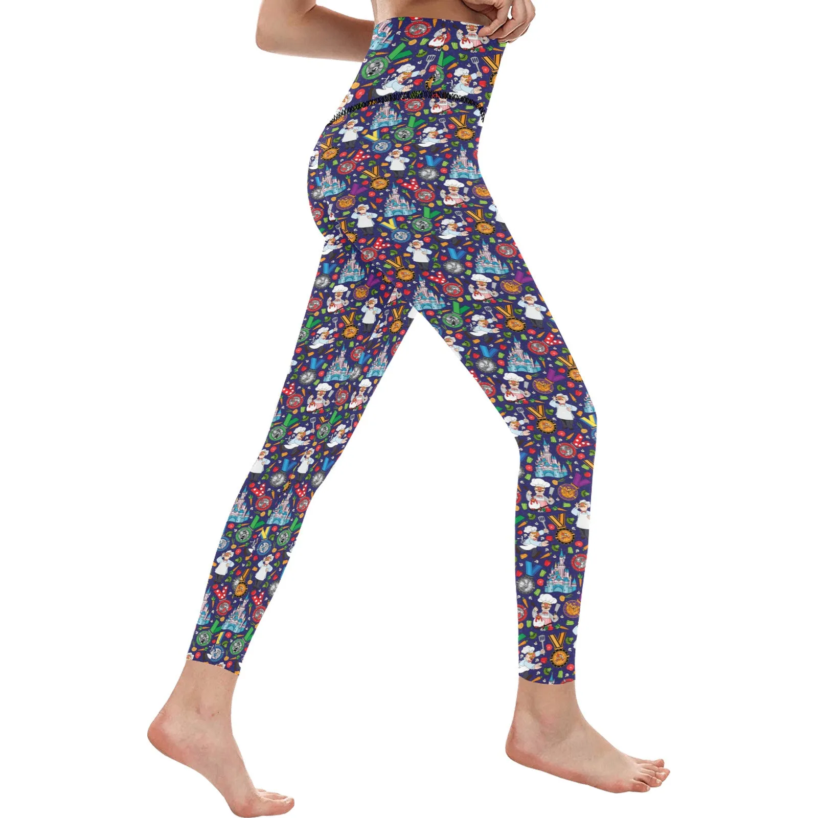 Muppets Chef Wine And Dine Race Women's Athletic Leggings