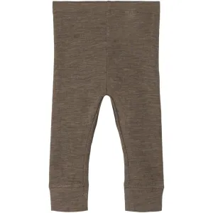 Name It Walnut Wossa Wool/Silk Rib Long Johns