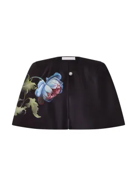 Painterly flower Merryn taffeta cape