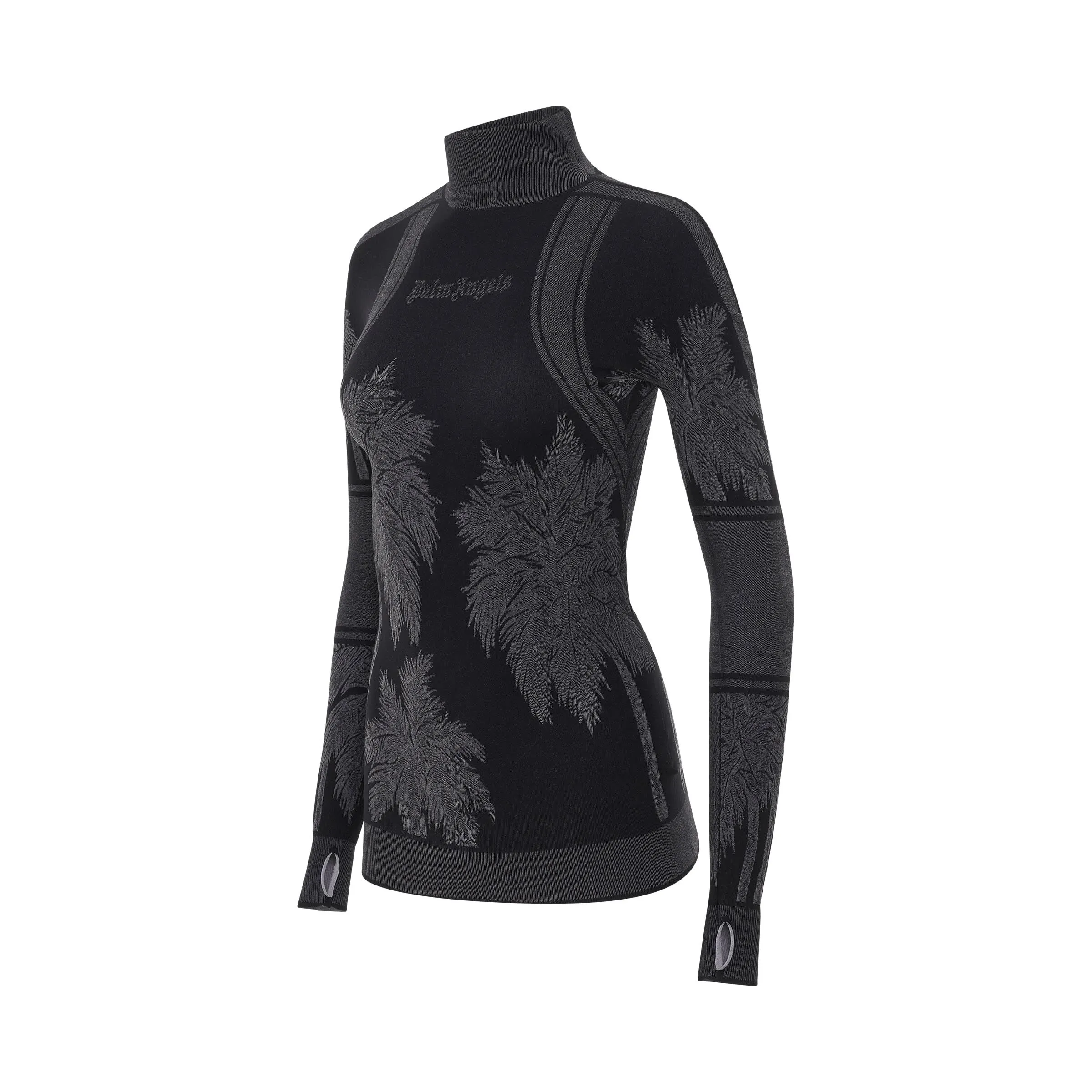 Palm Base Layer Ski Top in Black/Light Grey