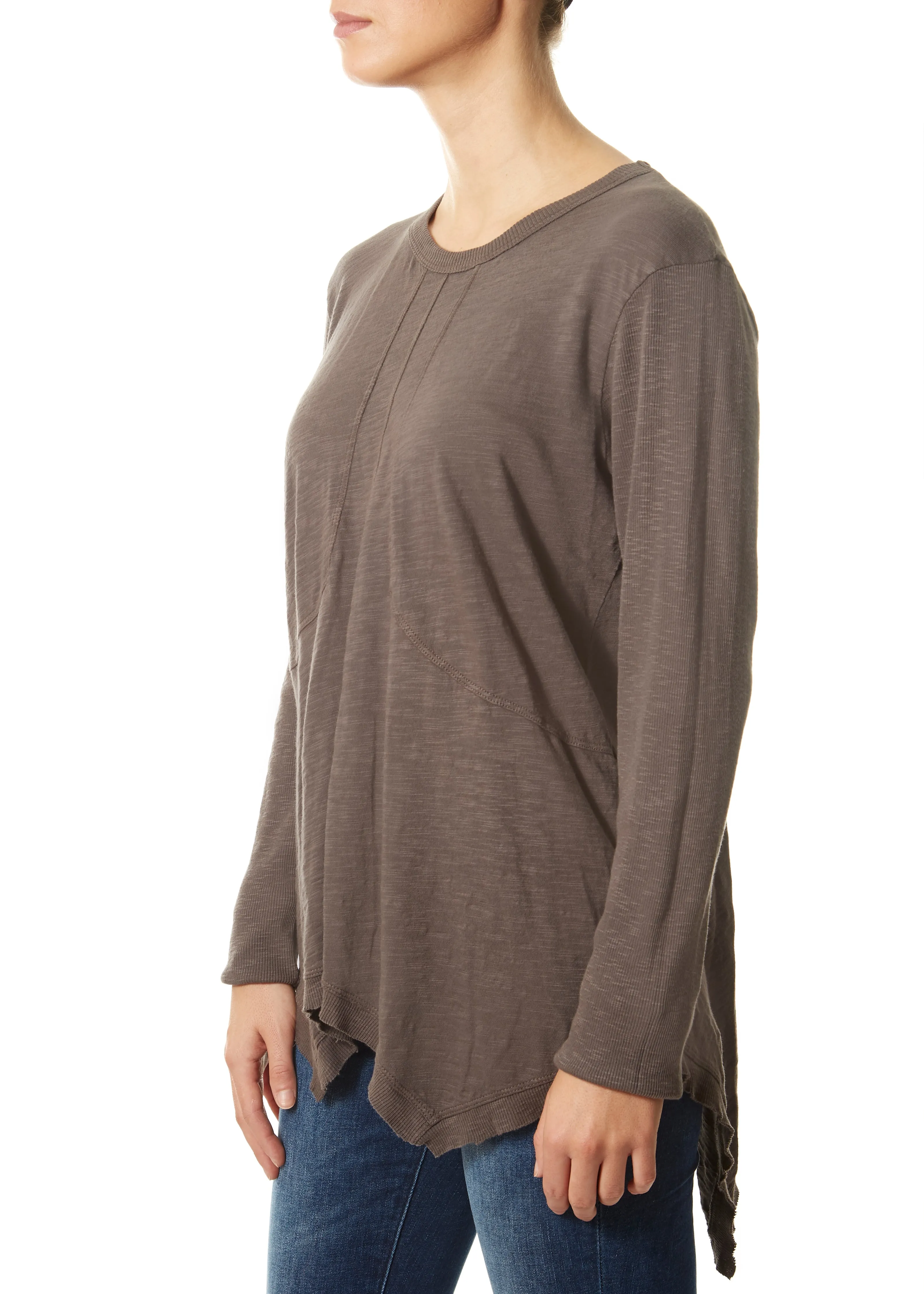 Petrol Grey Round Neck Top