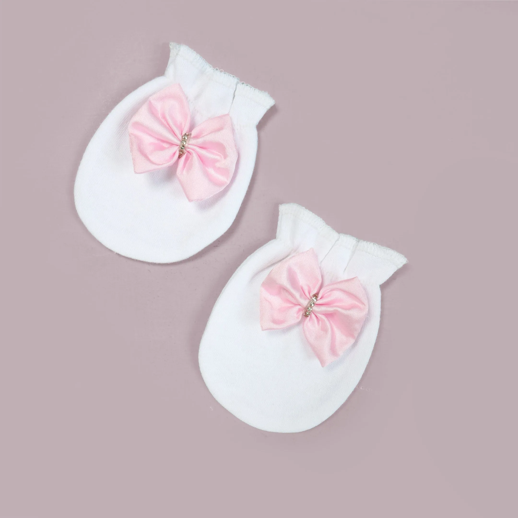 Pink Bows Embroidered Customized Baby Romper Set