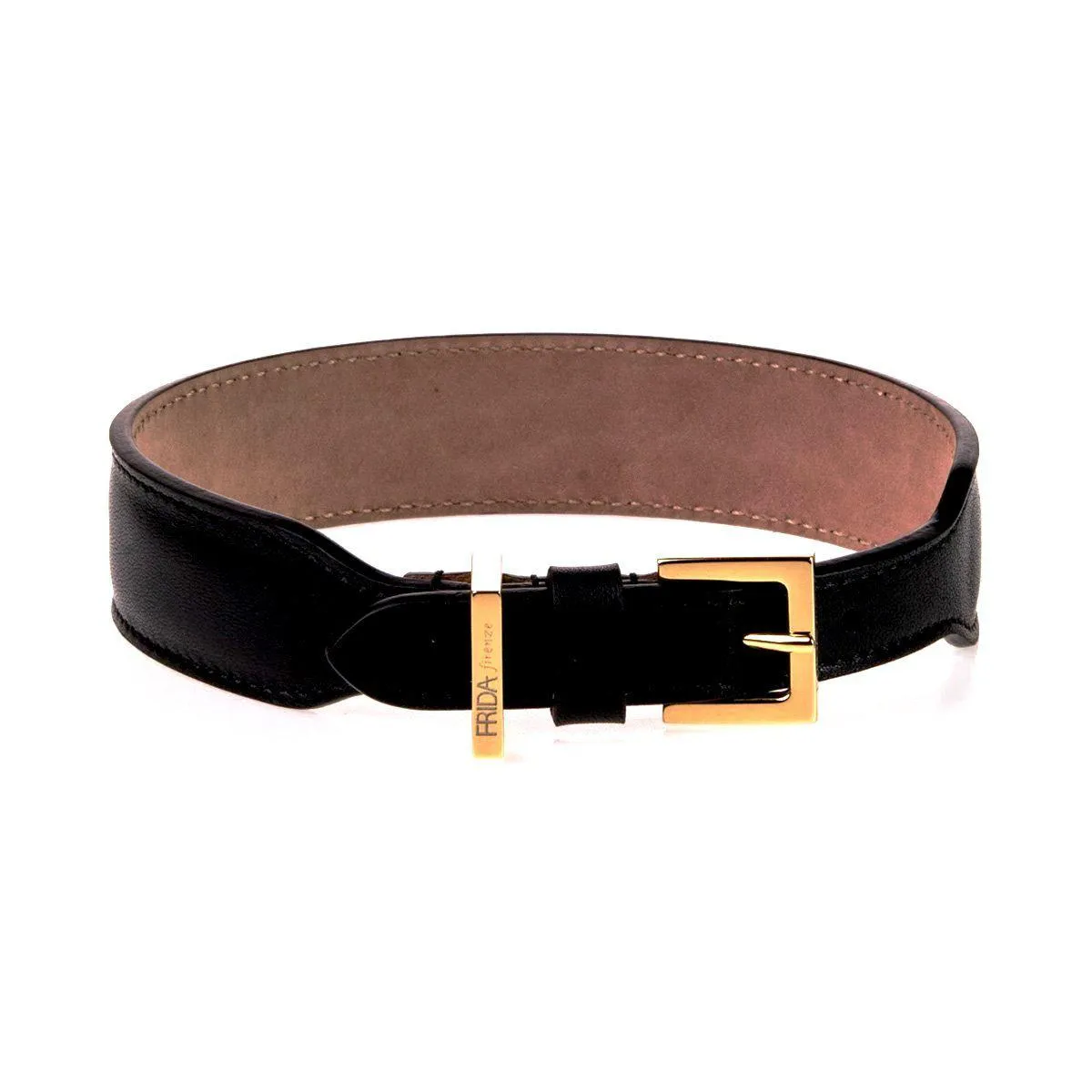 Plain Leather Dog Collar Black