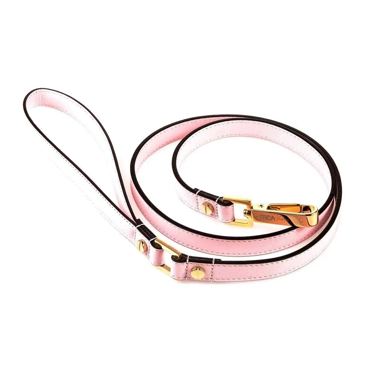 Plain Leather Dog Collar Light Pink