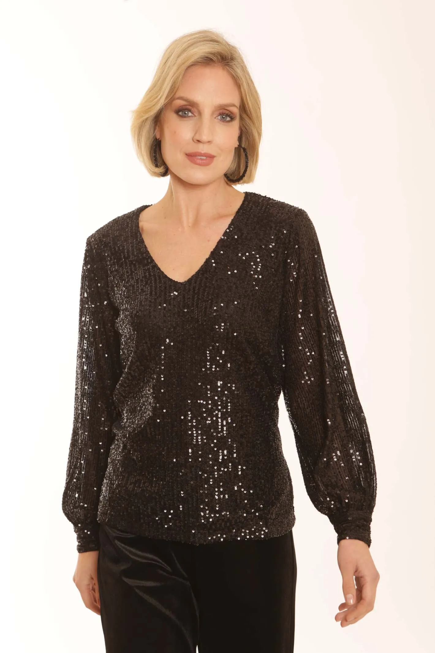 Pomodoro Clothing Sequin Blouse 62351