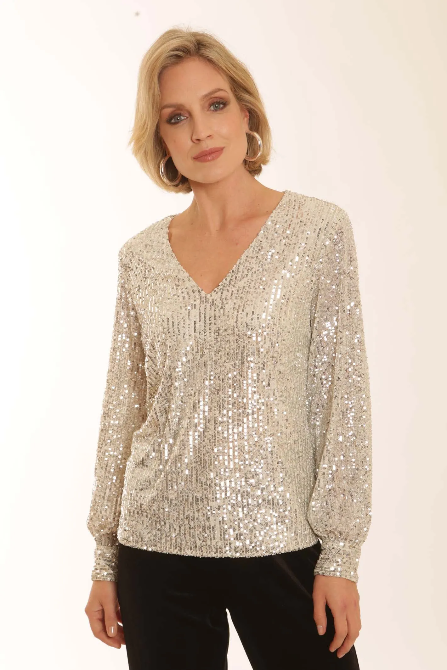 Pomodoro Clothing Sequin Blouse 62351