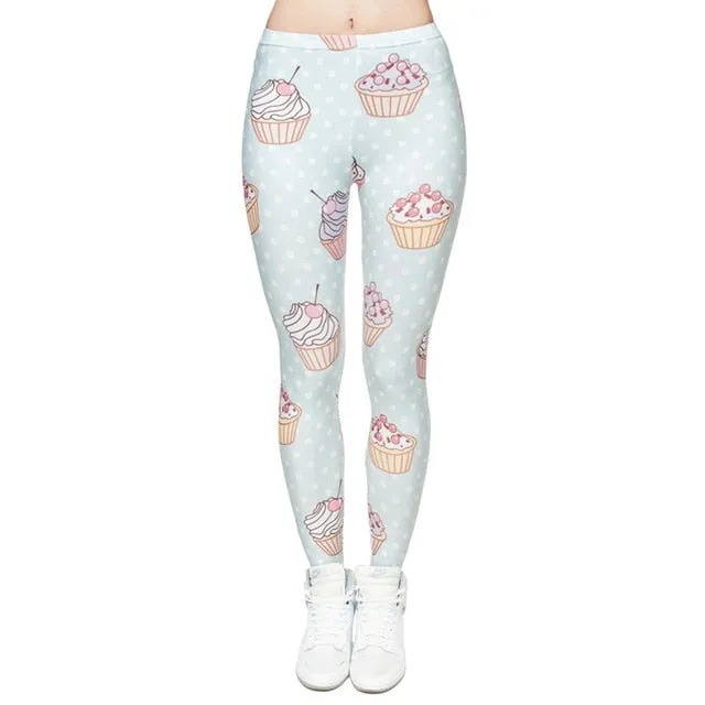 Printing Slim High Waist Leggings