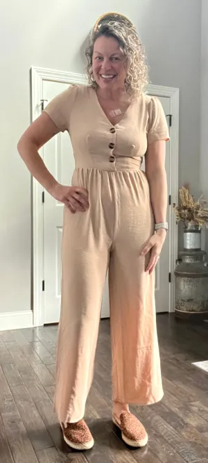 Puff sleeve jumpsuit