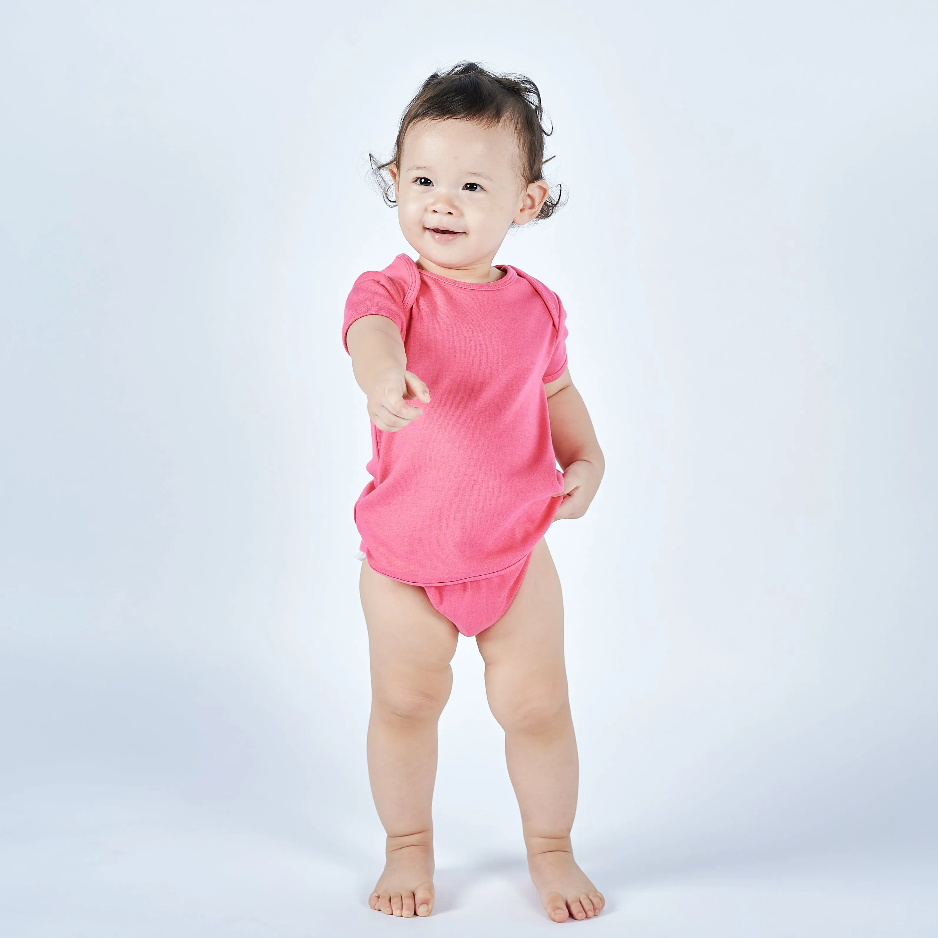 Rainbow Safari Baby Easyeo Rompers 4 Pc Bundle (Pink)