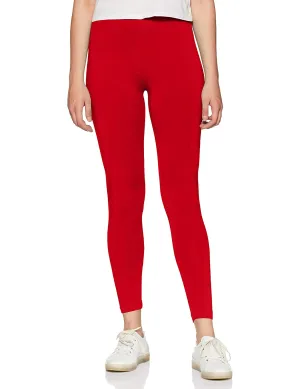 Red Cotton Leggings for Woman