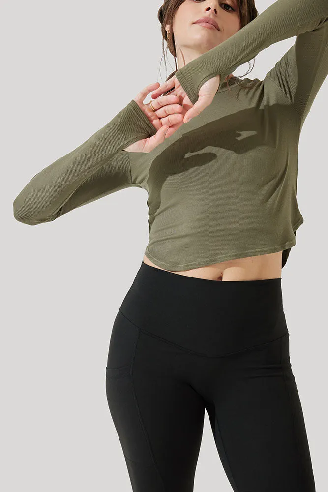 Refine Long Sleeve Top - Dark Olive