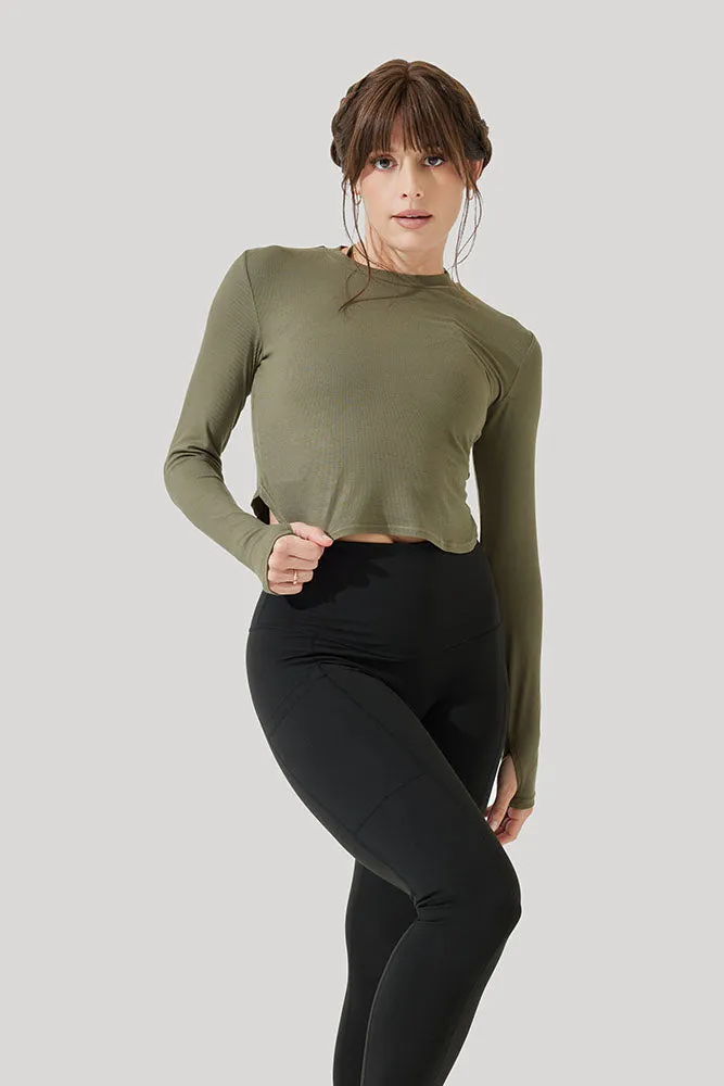 Refine Long Sleeve Top - Dark Olive