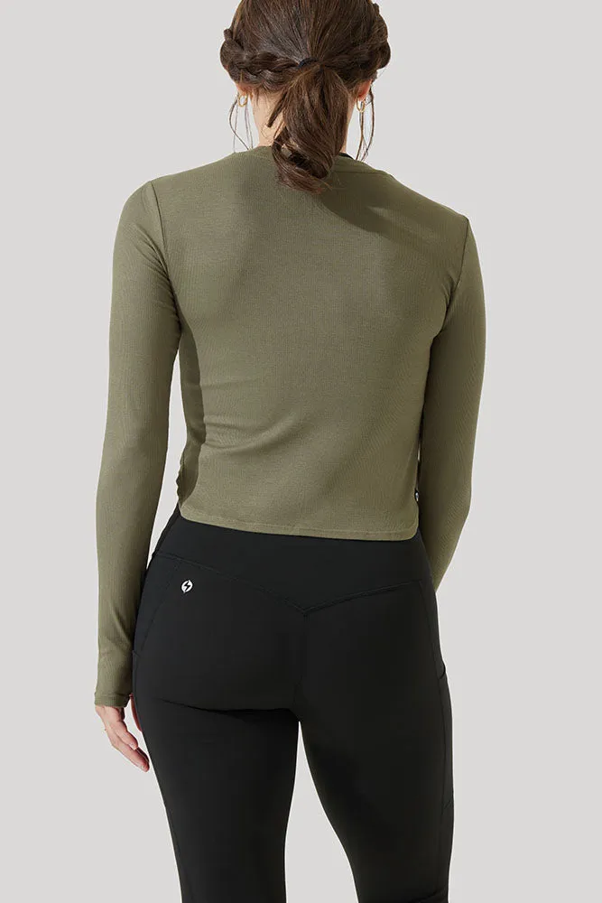 Refine Long Sleeve Top - Dark Olive