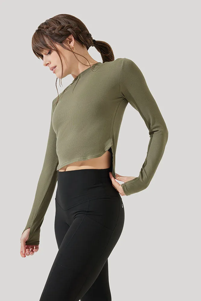 Refine Long Sleeve Top - Dark Olive