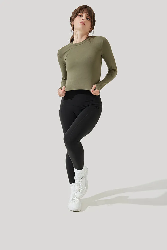 Refine Long Sleeve Top - Dark Olive