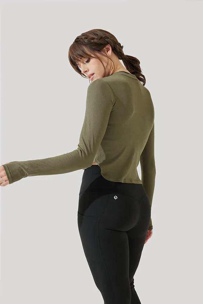 Refine Long Sleeve Top - Dark Olive