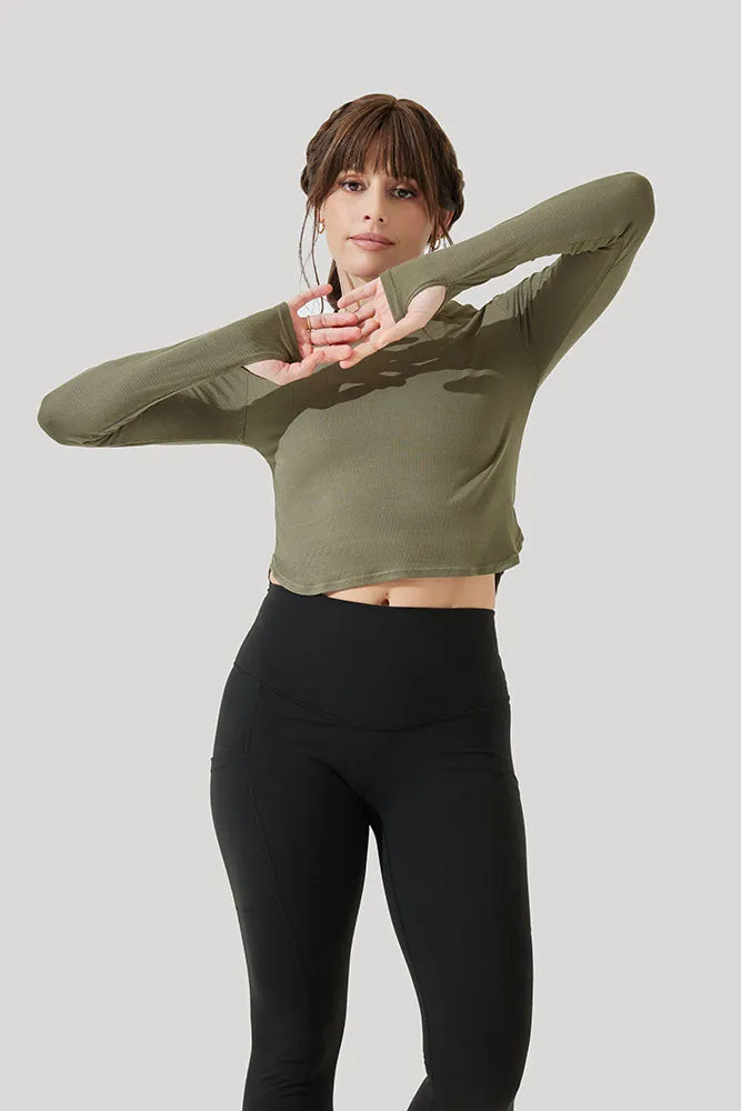 Refine Long Sleeve Top - Dark Olive