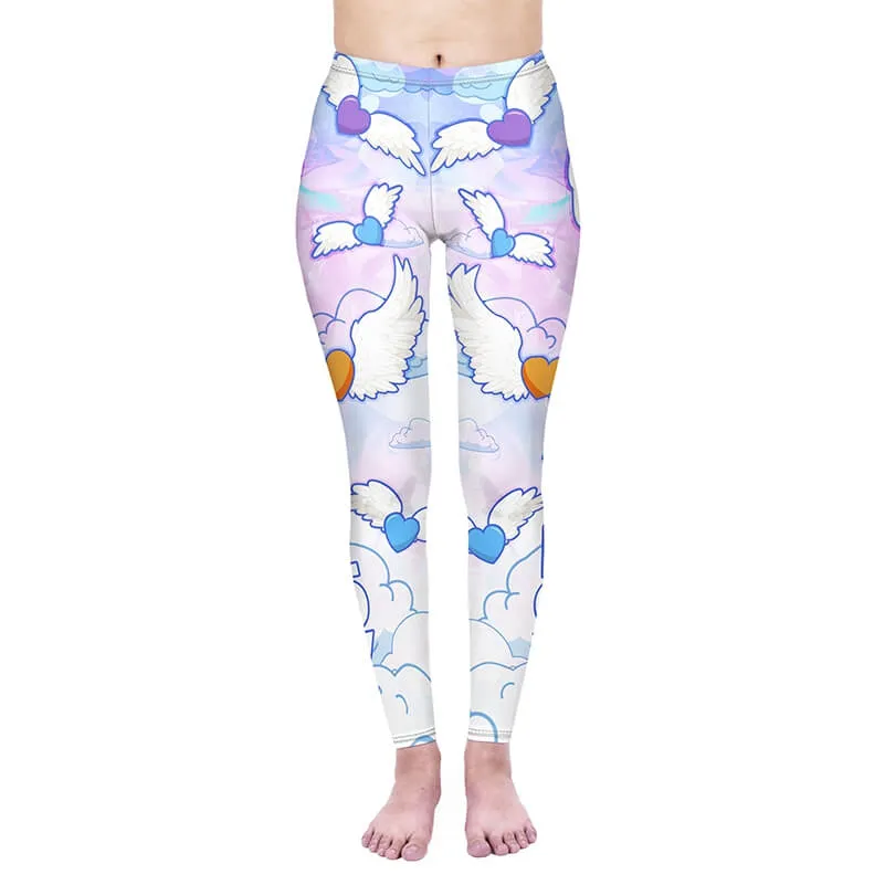 Regular Leggings (8-12 UK Size) - Flying Hearts