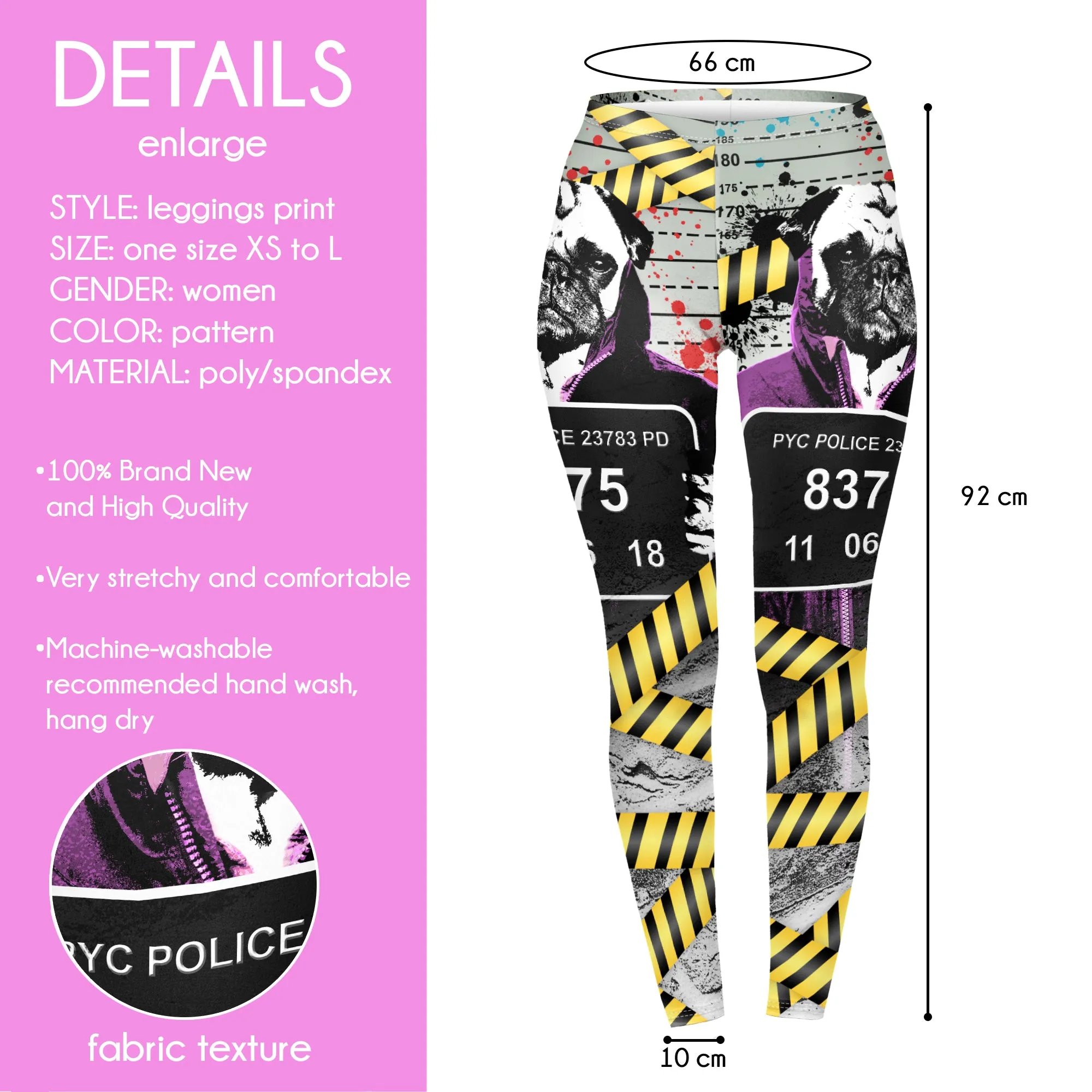 Regular Leggings (8-12 UK Size) - Pug Shot